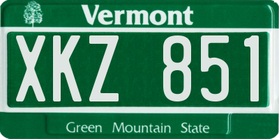 VT license plate XKZ851