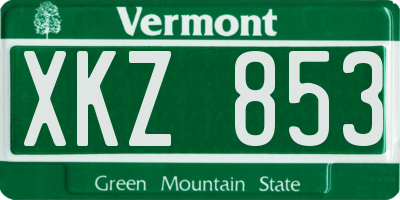 VT license plate XKZ853