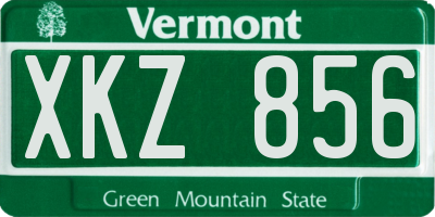 VT license plate XKZ856