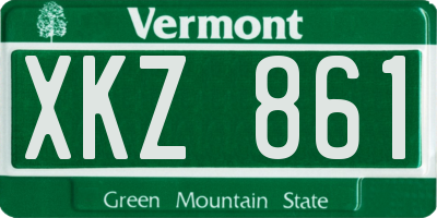 VT license plate XKZ861