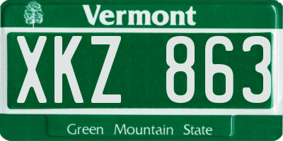 VT license plate XKZ863