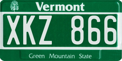 VT license plate XKZ866