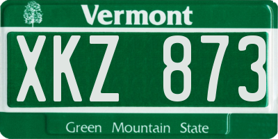 VT license plate XKZ873
