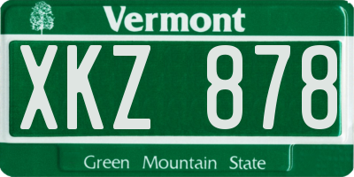 VT license plate XKZ878