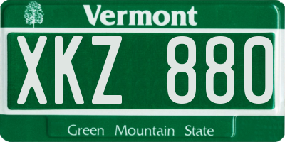 VT license plate XKZ880