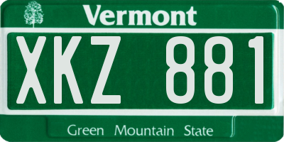 VT license plate XKZ881