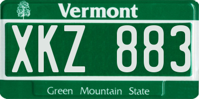 VT license plate XKZ883
