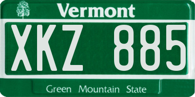 VT license plate XKZ885