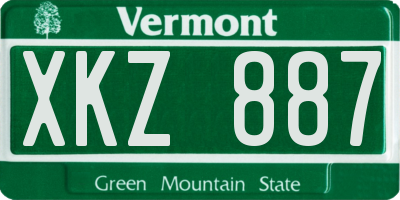 VT license plate XKZ887
