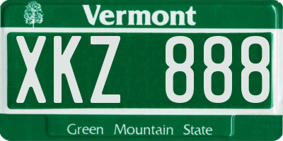VT license plate XKZ888