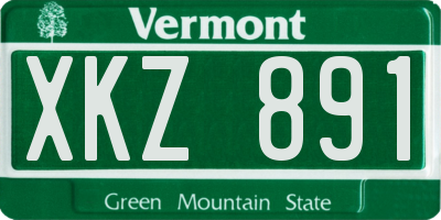VT license plate XKZ891