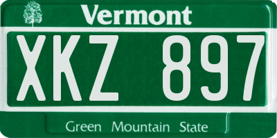 VT license plate XKZ897