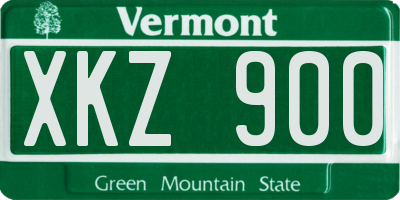 VT license plate XKZ900