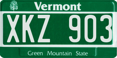 VT license plate XKZ903