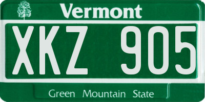 VT license plate XKZ905