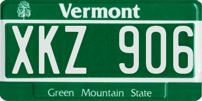 VT license plate XKZ906