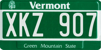 VT license plate XKZ907