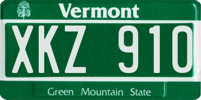 VT license plate XKZ910