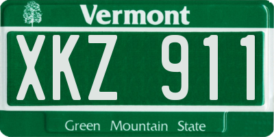 VT license plate XKZ911