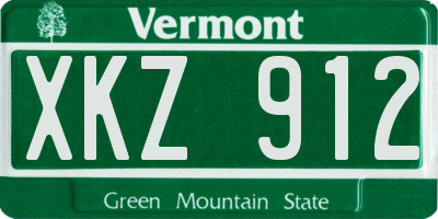 VT license plate XKZ912