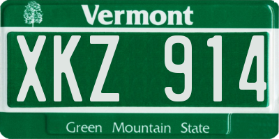 VT license plate XKZ914