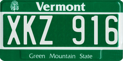 VT license plate XKZ916