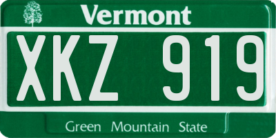 VT license plate XKZ919