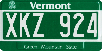 VT license plate XKZ924