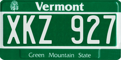 VT license plate XKZ927