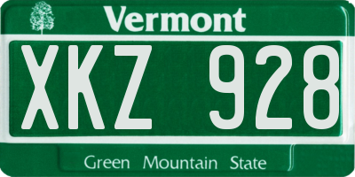 VT license plate XKZ928