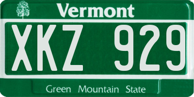 VT license plate XKZ929