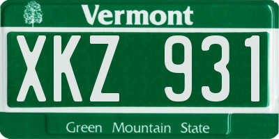 VT license plate XKZ931