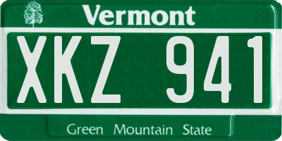 VT license plate XKZ941