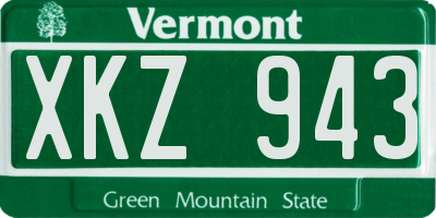 VT license plate XKZ943