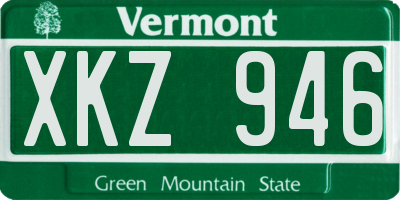 VT license plate XKZ946