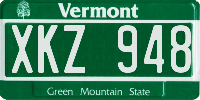 VT license plate XKZ948