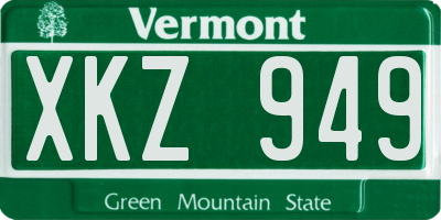 VT license plate XKZ949