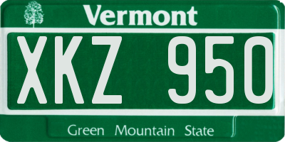 VT license plate XKZ950