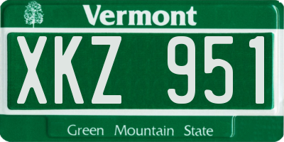 VT license plate XKZ951