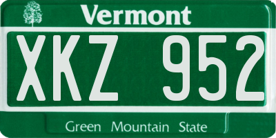 VT license plate XKZ952