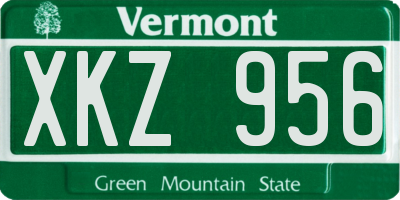 VT license plate XKZ956