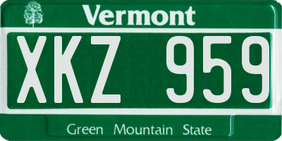 VT license plate XKZ959