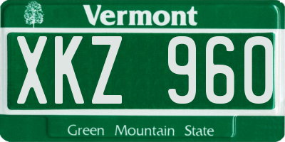 VT license plate XKZ960