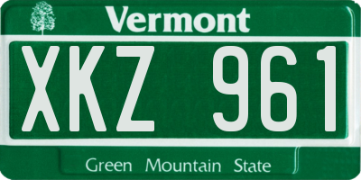 VT license plate XKZ961