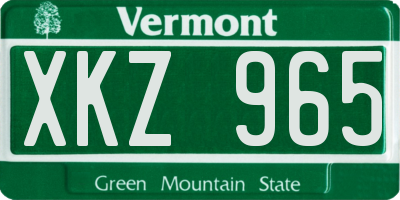 VT license plate XKZ965