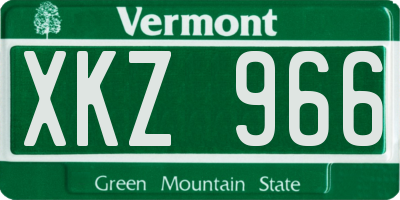 VT license plate XKZ966