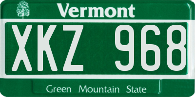 VT license plate XKZ968