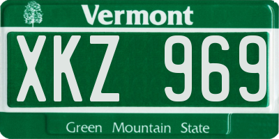 VT license plate XKZ969