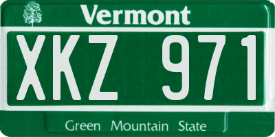 VT license plate XKZ971