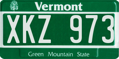 VT license plate XKZ973